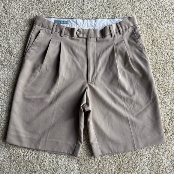 Cutter & Buck Other - Cutter & Buck CB DryTec Luxe Golf Shorts Mens 36 Beige Pleated Performance